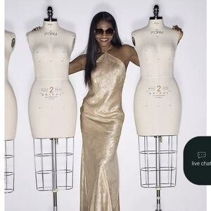 Morgan & Co. Gold Backless Dress